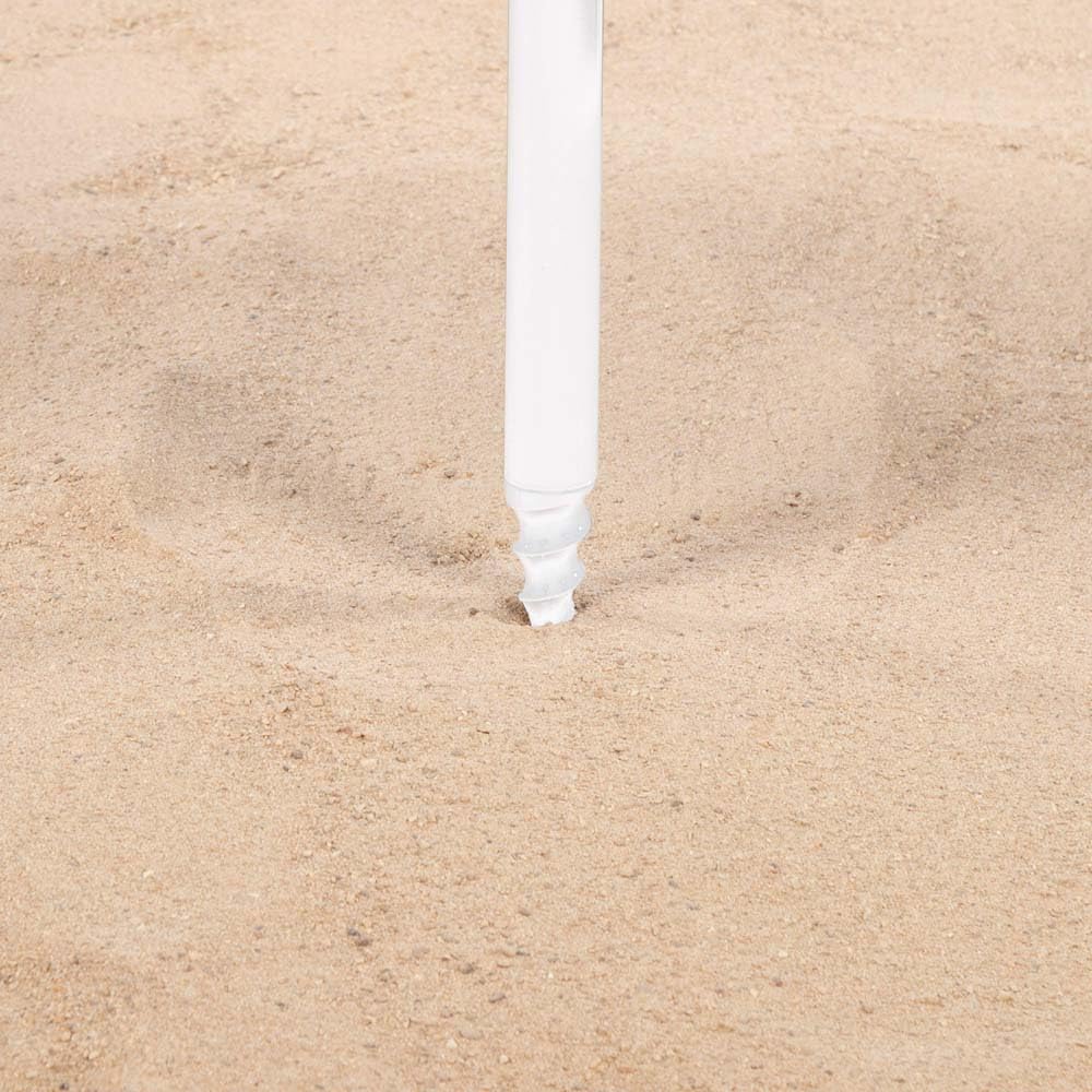AKTIVE Parasol de plage, marin, 210 cm, table centrale avec dessous de verre, crochet, mât en acier, inclinable et réglable en hauteur, tissu polyester Oxford, protection UV50, grands parasols (62330)