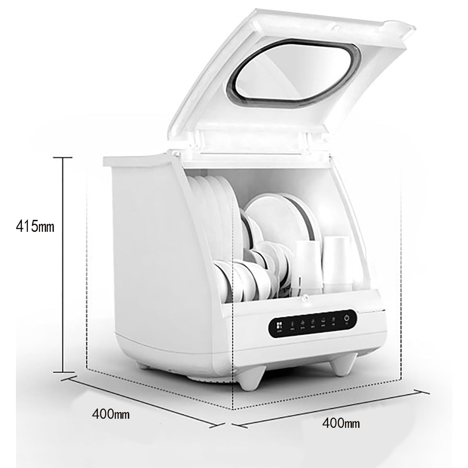 Lave-vaisselle De Table, 1200W Machine Laver Vaisselle Portable Avec 5 Programmes De Lavage Et Réservoir D'eau Intégré De 5 Litres, Cycle À 360°, Pour Les Petits Appartements Et Les Camping-cars