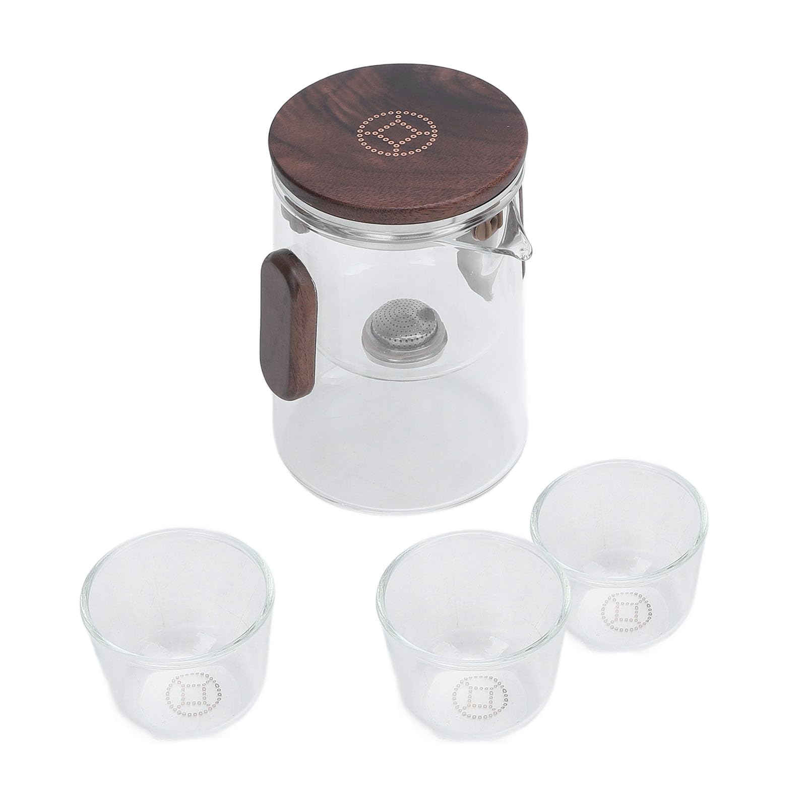 Szklany dzbanek do herbaty z sitkiem Separacja wody Magnetyczny garnek filtrujący 330 ml Zestaw dzbanków do herbaty ze szkła borokrzemowego o wysokiej zawartości 3 filiżanek do
