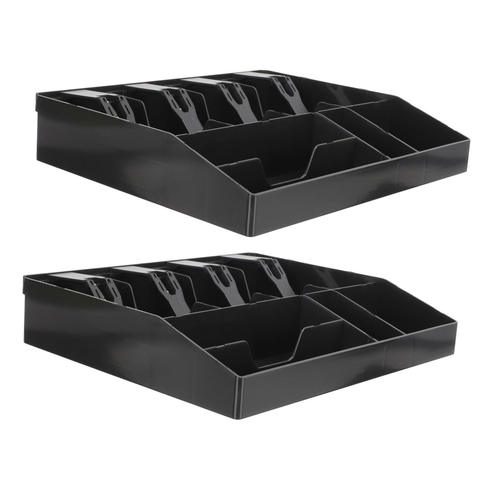 Tofficu 2pezzi Contanti con Vassoio Multi-griglia Organizer per Banconote e Monete Adatto per Cassieri di Piccole Dimensioni e Ambienti Dettaglio