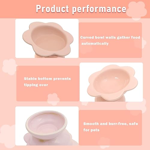 Miniatura 4 de 2 cuencos elevados de cerámica para gatos, cuencos elevados de comida para gatos de 7 onzas, cuencos elevados inclinados para comida para gatos,