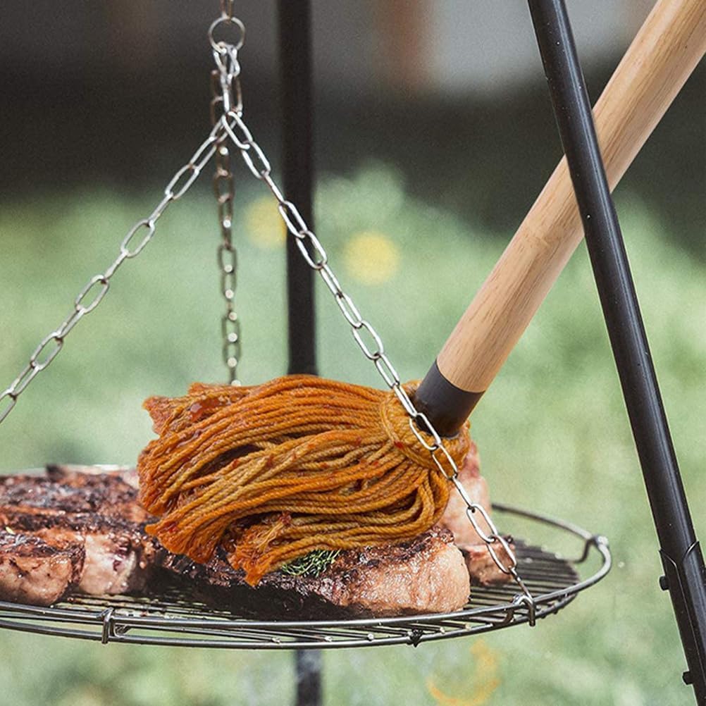 Amosfun 18.3 Inch Bbq Basting Mop 2-Pack Grill Sauce Brushes with Long Handle for Grilling Roasting and Outdoor Cooking