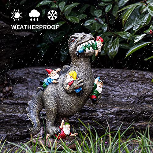 Sowsun Garden Gnomes Statues Yard Decorations Outdoor Garden Decor, 14 Inch Dinosaur Gnomes Garden Statues, Patio, Lawn Ornament thumb #4