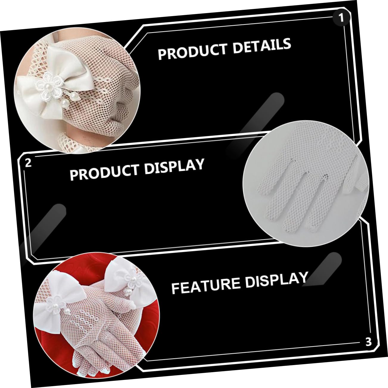 FOMIYES Lace Gloves White for Girls Boys and Girls Garden Gloves Dress up Wedding Party Stage Performance Photo Props