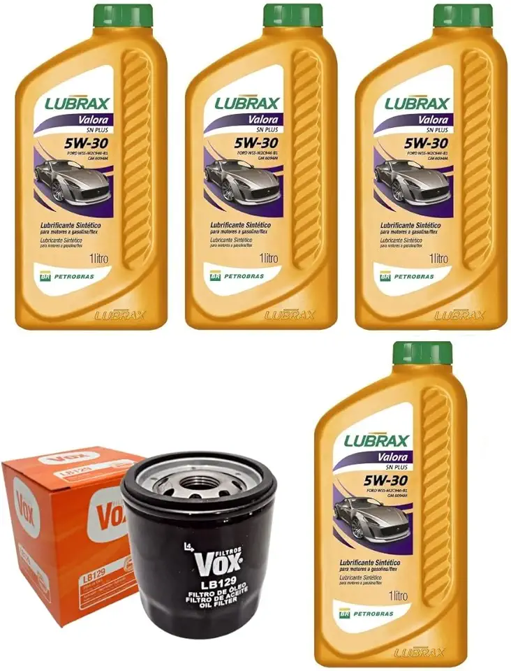 Kit troca 4 Oléos 5w30 + Filtro Etios 1.3 1.5 2016 2017 2018 2019 2020 2021