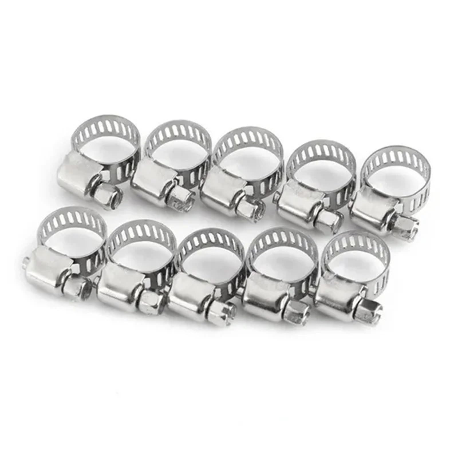10 szt. regulowanych opasek zaciskowych ze stali nierdzewnej do węży paliwowych do samochodów osobowych, szczypce ślimakowe (10 szt. 16 mm - 25 mm)