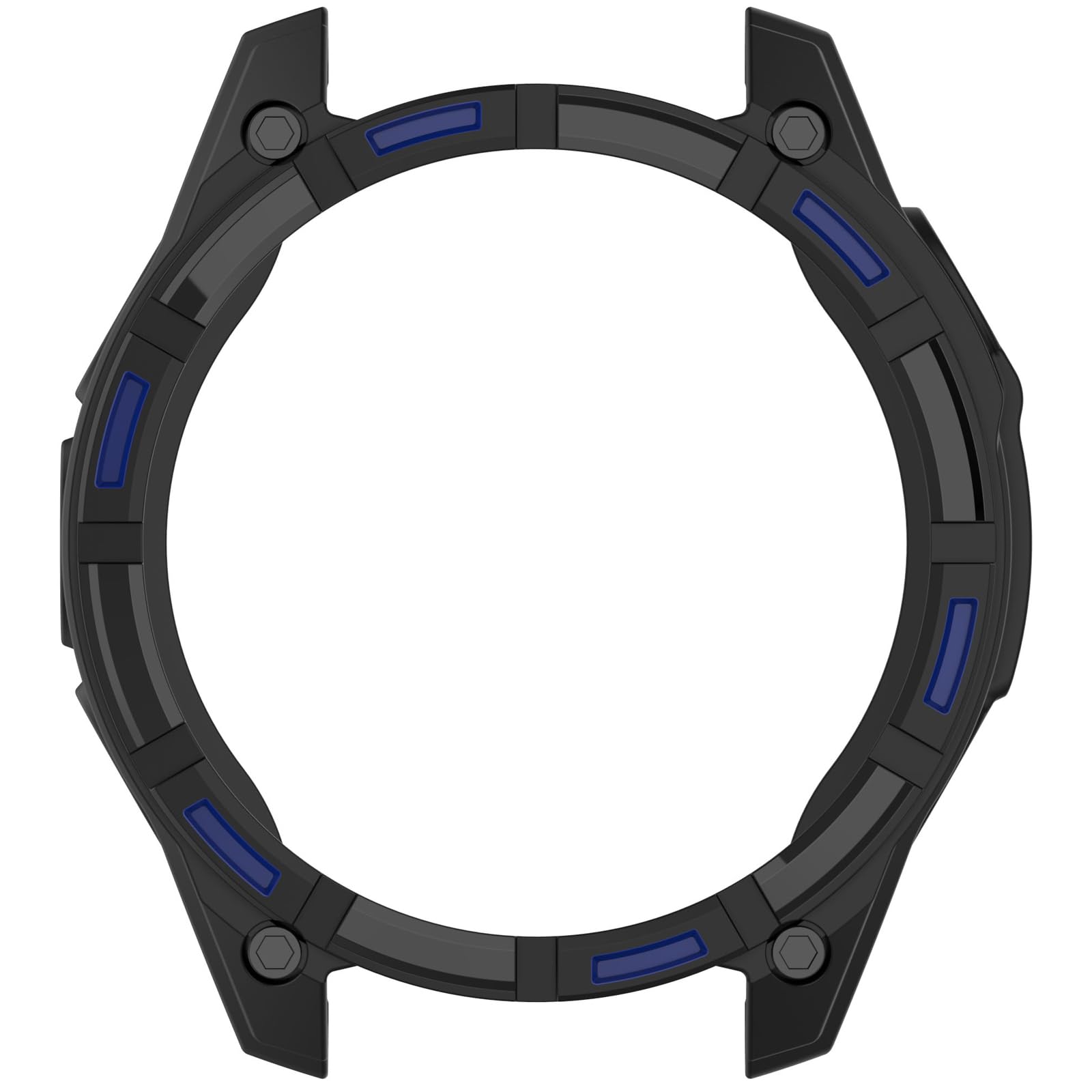 AWADUO Compatible with Garmin Enduro 3 Protective Case Cover, Smartwatch TPU Protective Case Cover Shell Soft and Durable Watch Accessories(Black+Blue)