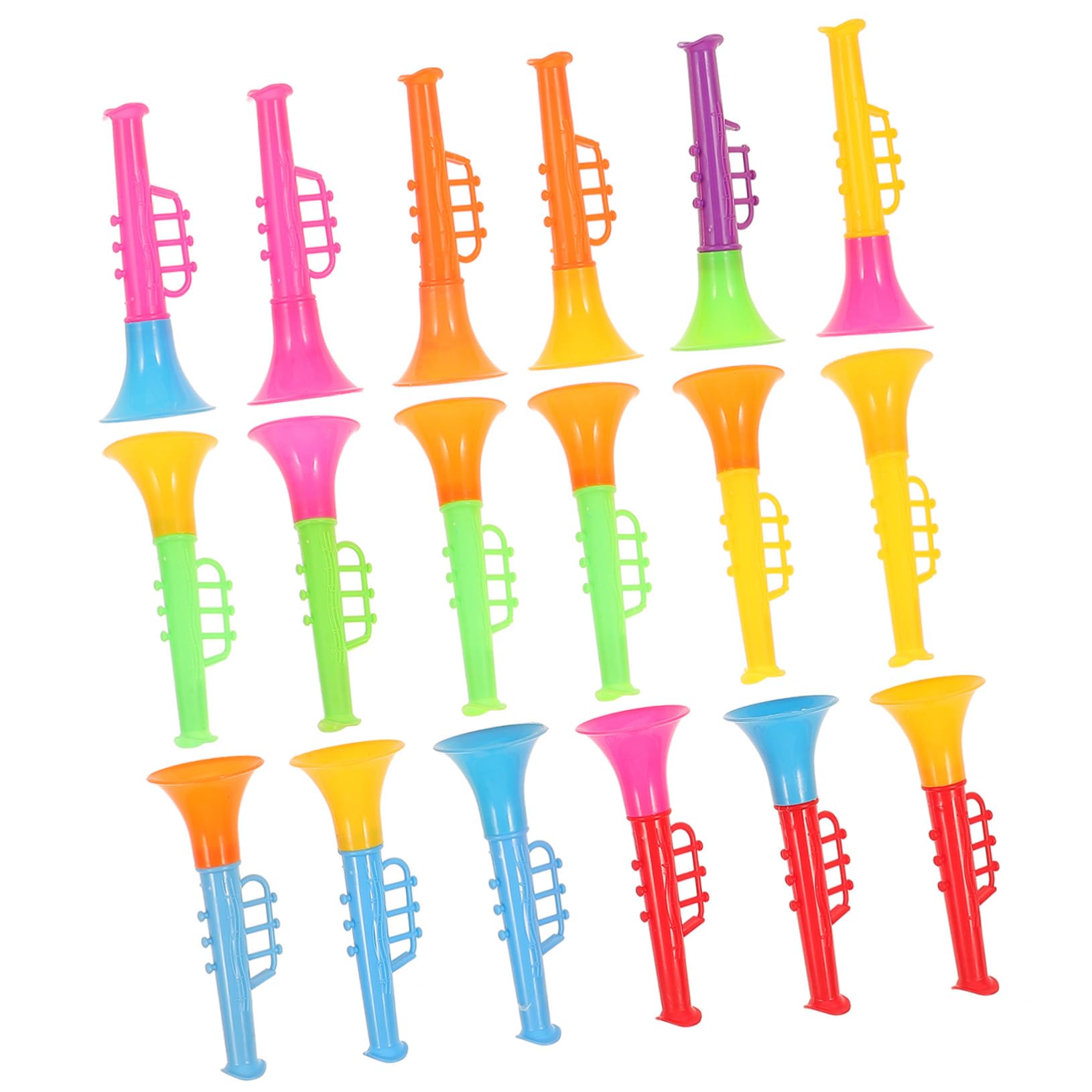 HONMEET 18Pcs Household Mini Trumpet Toy for Kids, Small Plastic Wind Brass Instrument, Educational Learning Music Sound Toy