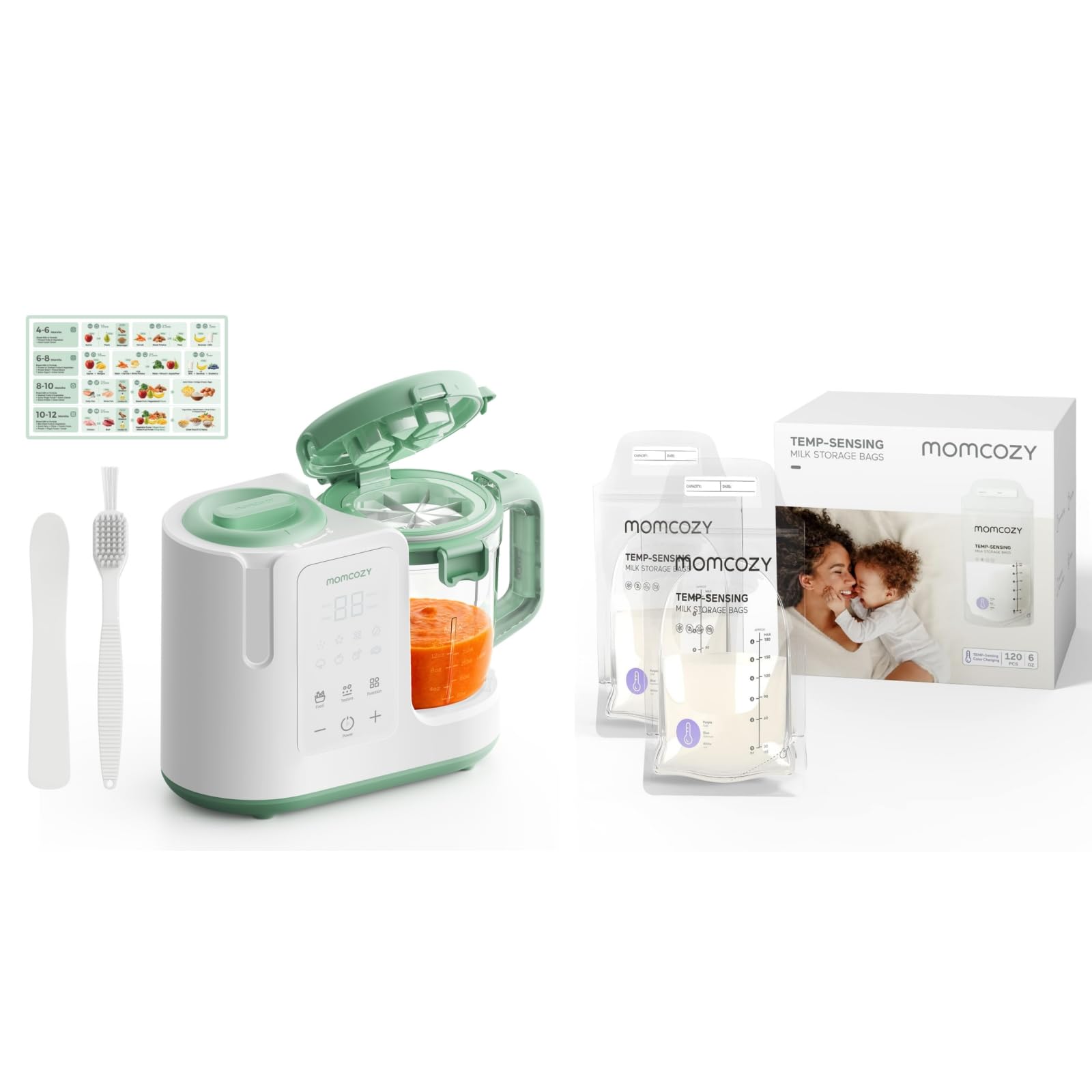 Momcozy Bolsas para Leche Materna + Robot de Cocina para Bebés