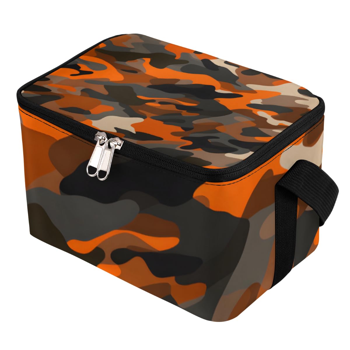 GzLeyigou Lunch Bags for Women Men 9 Cans,Camou Pattern Texture Hot & Cold Food Delivery Bag Insulated Grocery Bag Insulated Lunch Box Camouflage Cooler Bag for Office Work Picnic Beach