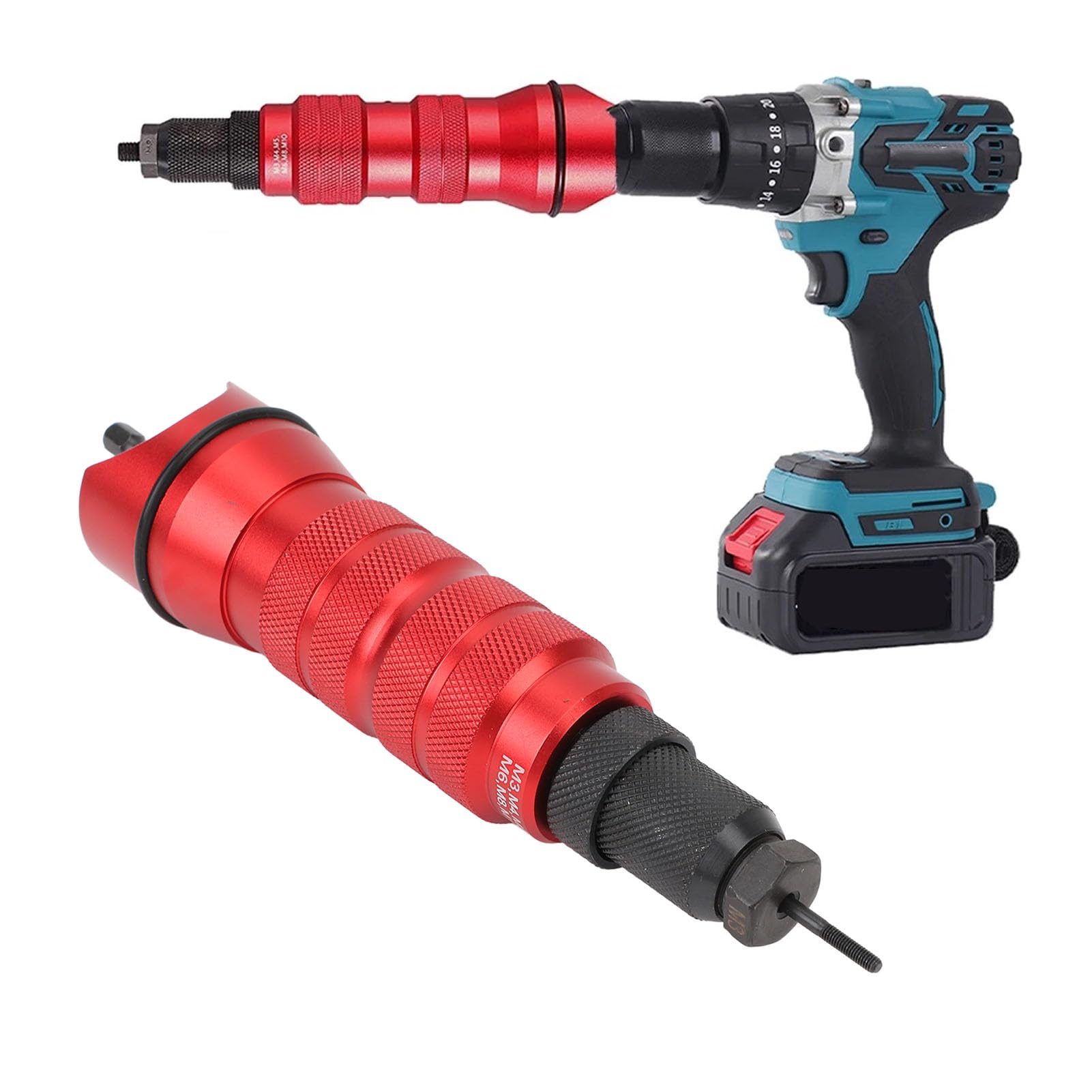Fabater Kit Adattatore per Trapano con Dadi per Rivetti - Utensile per
