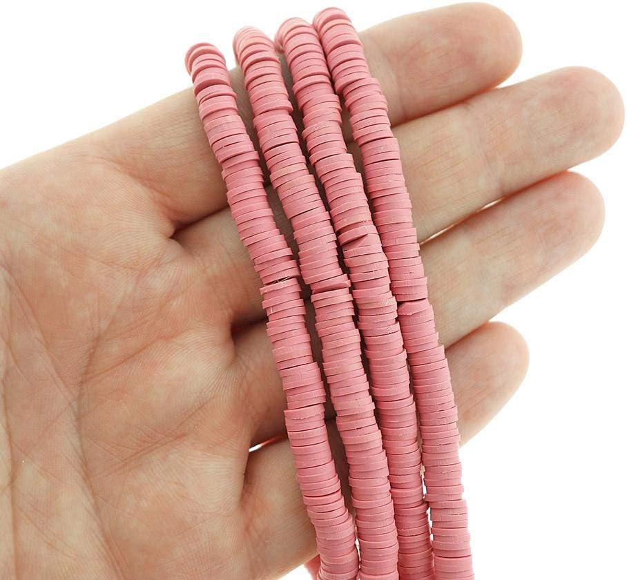 Heishi Polymer Clay Beads 6mm x 1mm - Dusty Rose - 1 Strand 320 Beads - BD2642