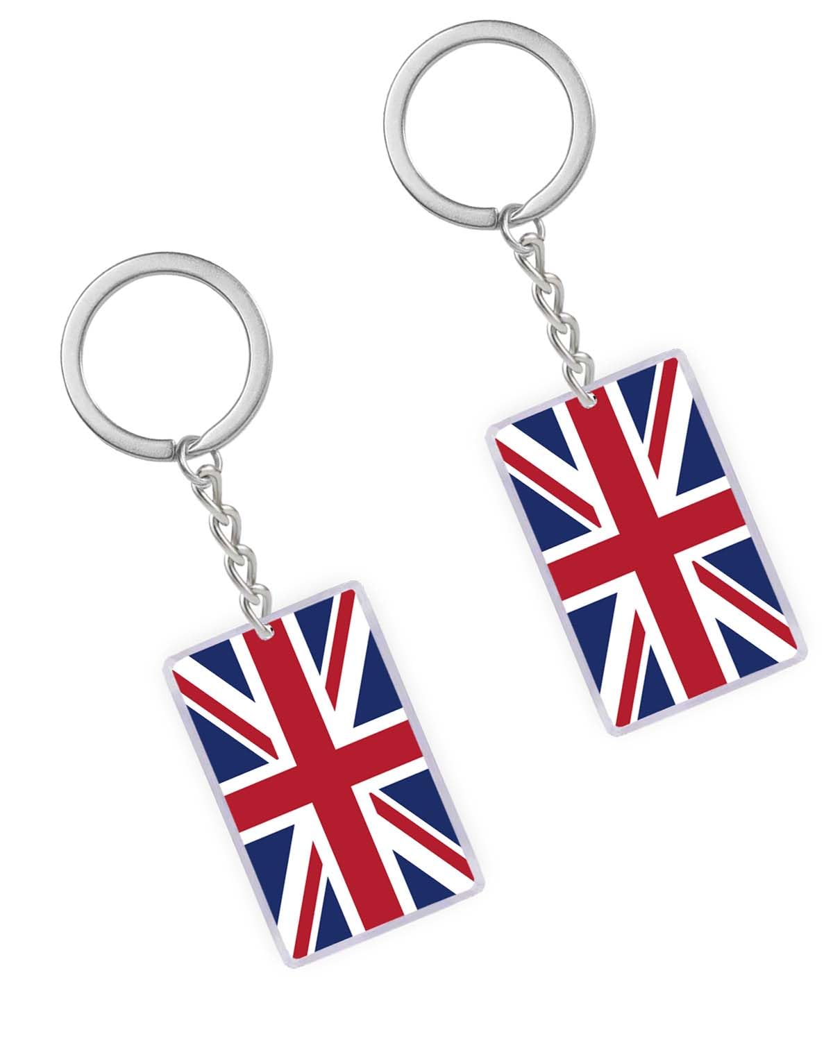 Petite Pine Unisex British 2 Packs Flag Keychains, Acrylic Key Chain Keychain