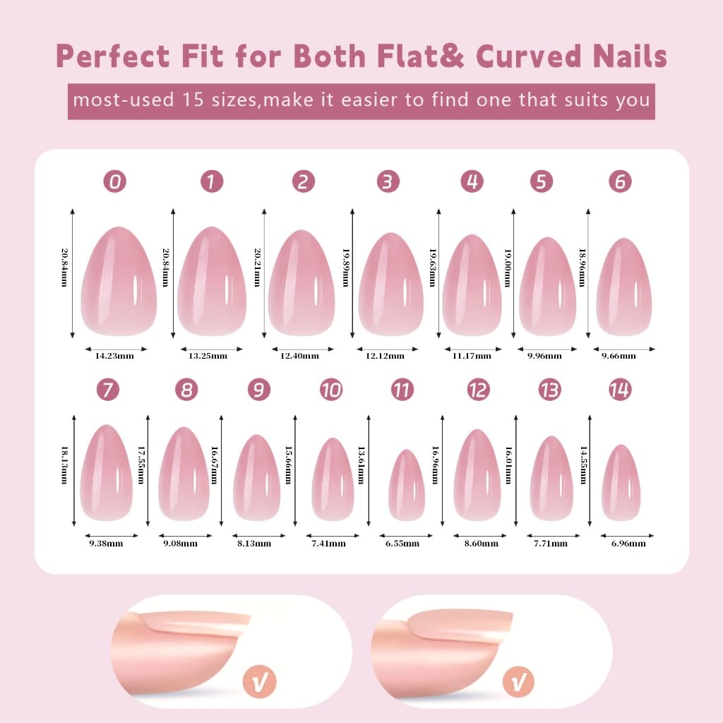 1 Box Soft Gels Nails Tips Full Cover Stick on Nails Short French Tip False Nails