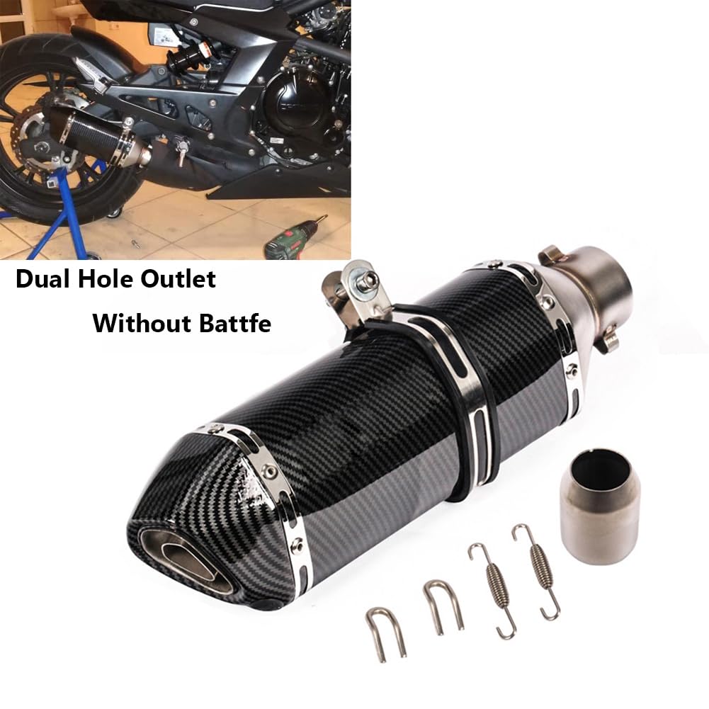 Silencieux d'échappement universels de moto 38-51mm Texture en fibre de carbone noire Tuyau d'échappement arrière En acier inoxydable Éliminateur de bruit Moto DB Killer pour ATV Scooter (A)
