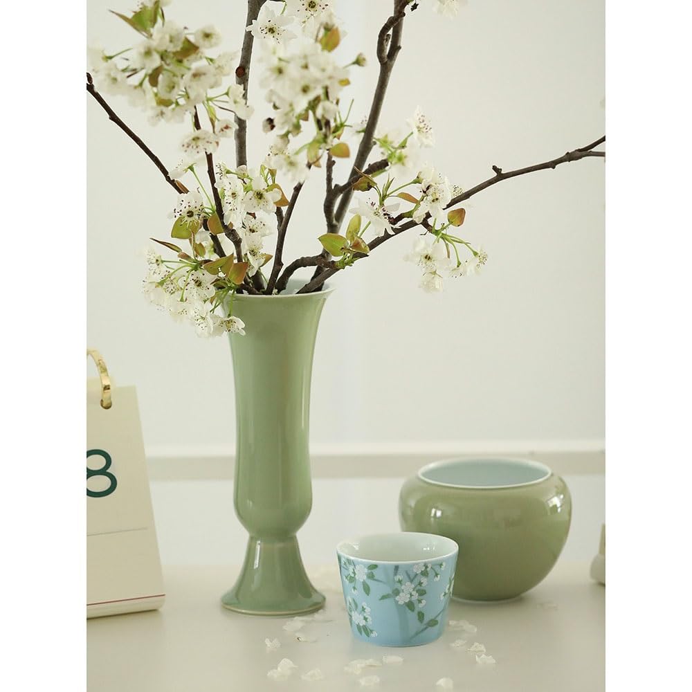 FURUIM2024M Flower Vase Cyan Vase Flower Arranger Home Decor Slim