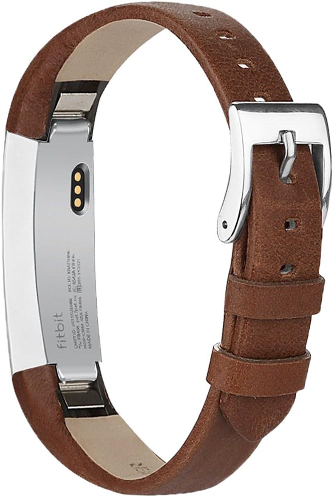 AKBands Compatible with Fitbit Alta HR Bands, Genuine Leather Adjustable Comfortable Wristbands for Fitbit Alta HR/Fitbit Alta