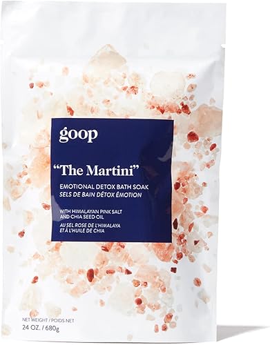 goop "The Martini" - Remojo de baño Alivia el estrés y relaja el cuello y los hombros Infundido con sal rosa del Himalaya 24 onzas Sin parabenos