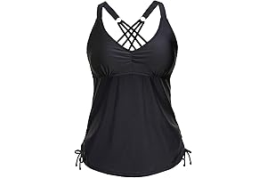 Women Tankini Top Only V Neck Swim Tops Tummy Control Beachwear Top