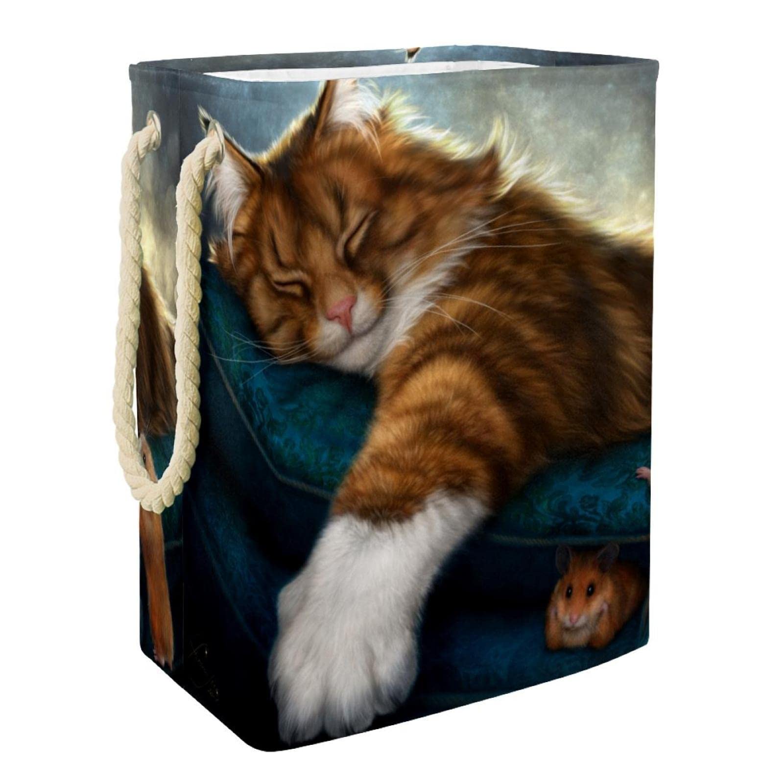 Grand panier à linge personnalisé Fantasy Cat rangement de vêtements