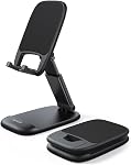 Lamicall Foldable Phone Stand for Desk - Height Adjustable Cell Phone Holder Portable Cellphone Cradle Desktop Dock Mom Gift Compatible with iPhone 14 15 16 17 Pro Max Plus Air, S24 S25 Ultra, 4-8"