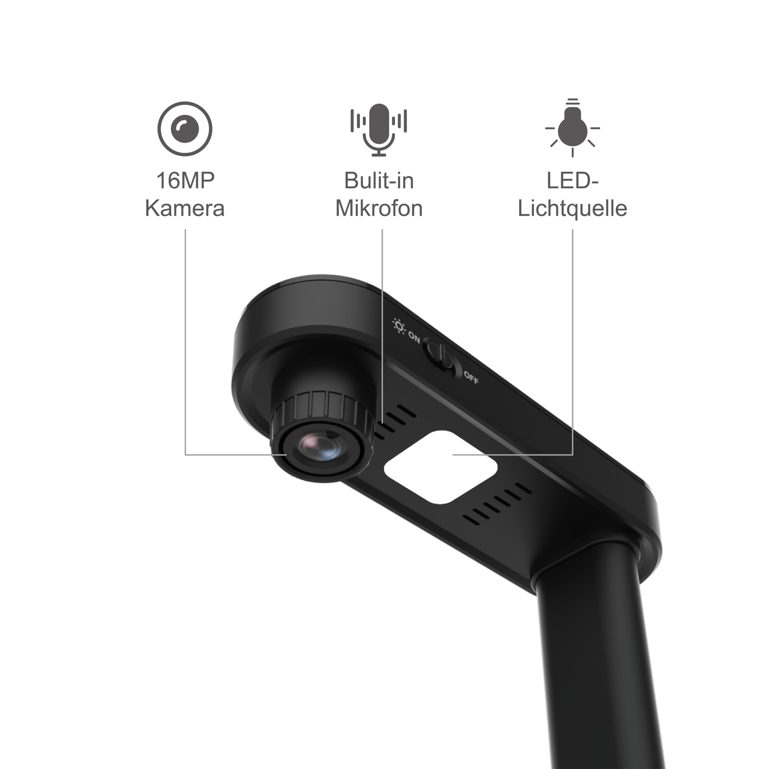 VIISAN Scanner de documents, USB 16 MP, taille d'enregistrement A4, Deskewing, numérisation de documents multipages, technologie OCR et TTS, fonctionne avec Windows et MacOS