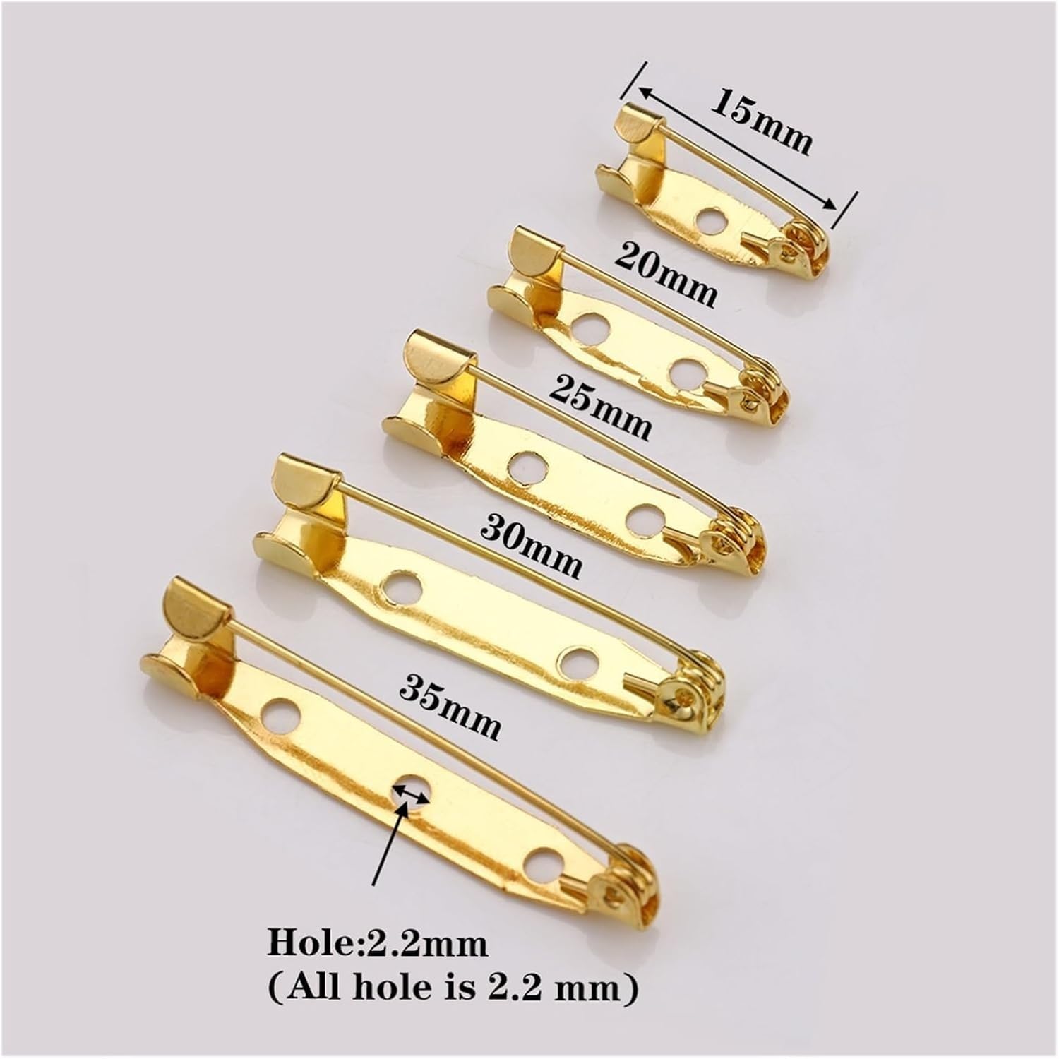 Zapięcia do broszek, Brooch 50pcs Bronze Clip Pins Blank Base for Jewelry Making DIY Findings(20 mm)