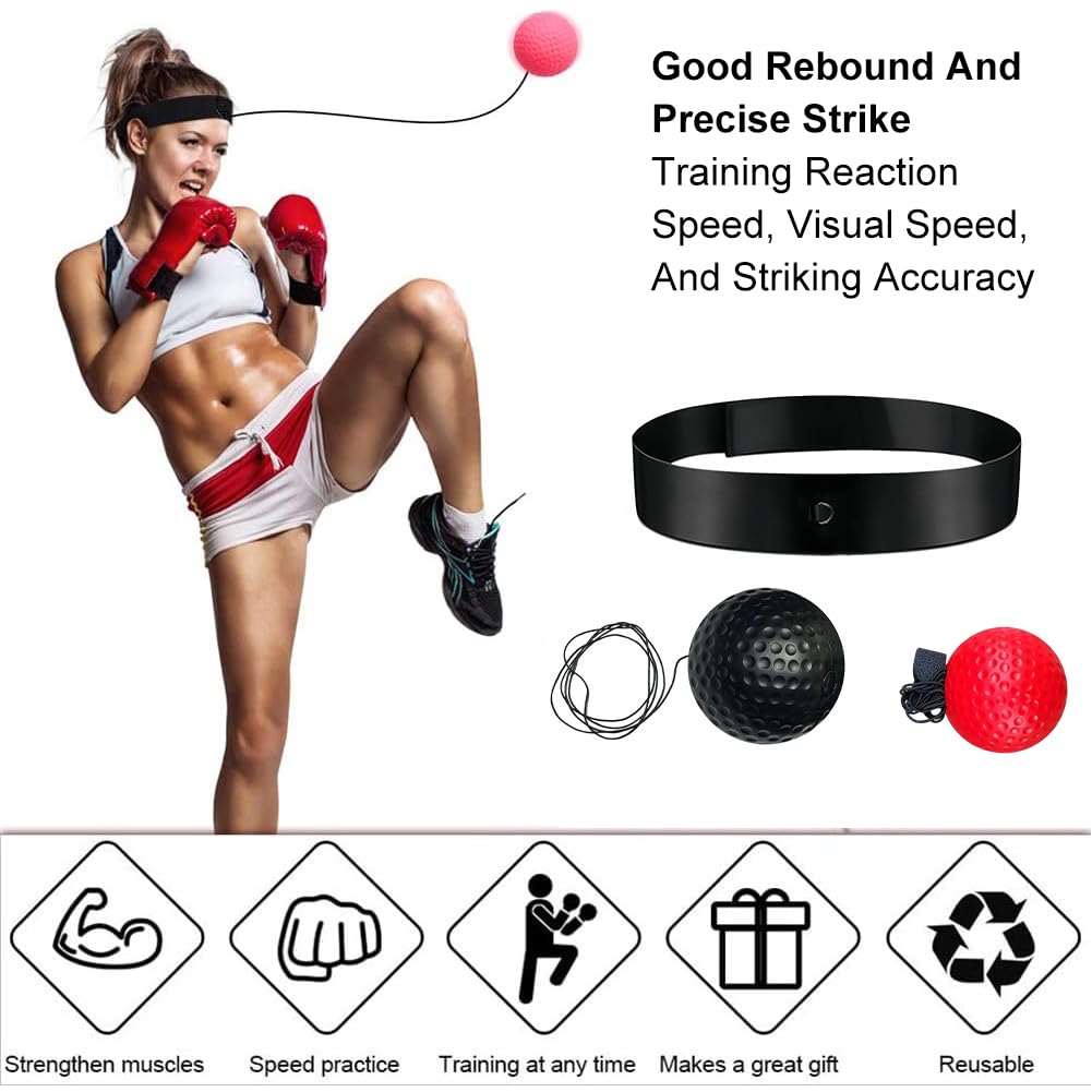 Reflex Ball da Boxe,Palla da Boxe Riflessa,Punching Ball,Palla Rimbalzante,Boxe Training,Palle da Boxe per Migliorare i riflessi e reattività