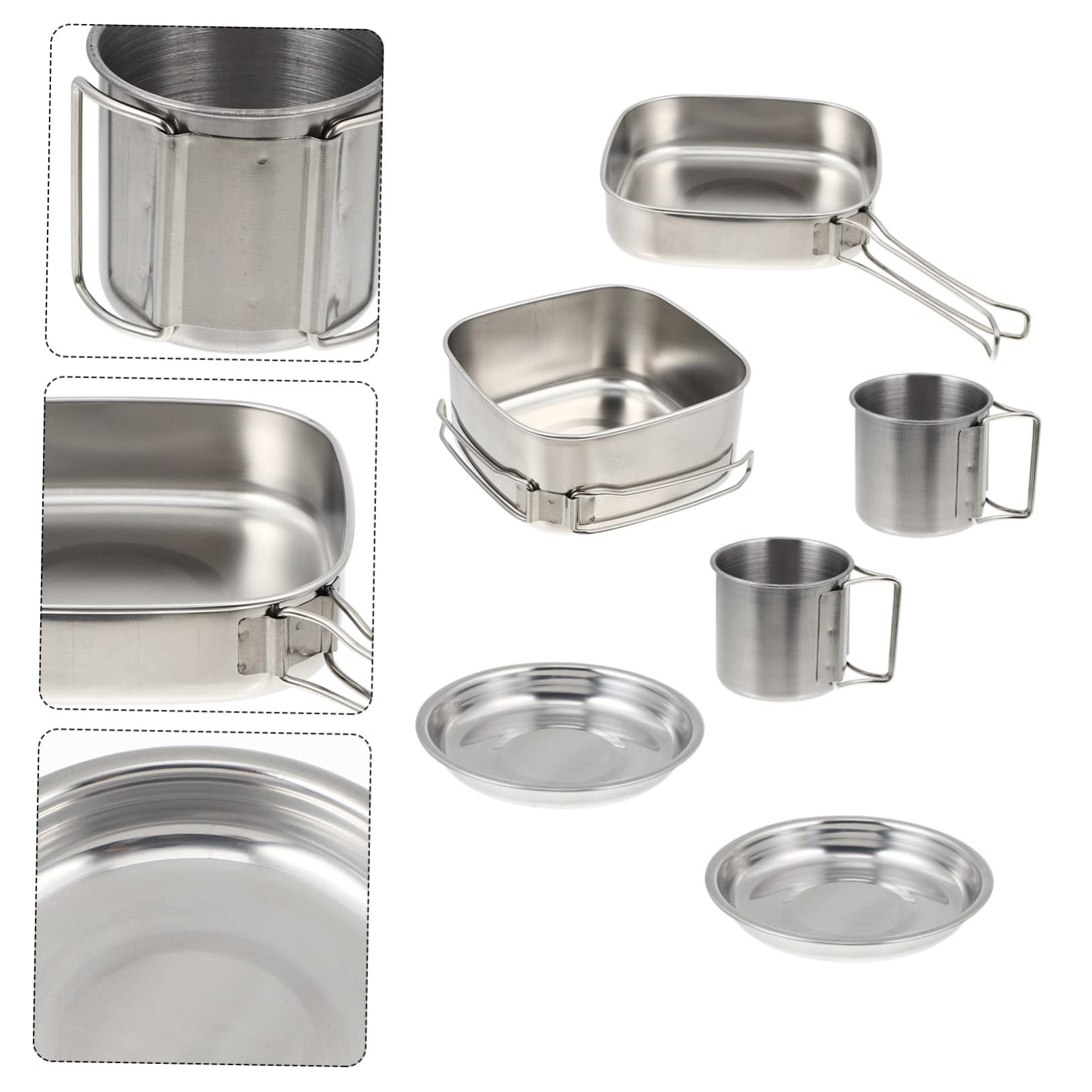 BESTonZON Vaisselle De Camping en Plein Air Ustensiles De Cuisine Poêle De Plein Air Portable Cuisson Kit De Cuisine De Camping Cuisinière De Camping Petit Acier Inoxydable