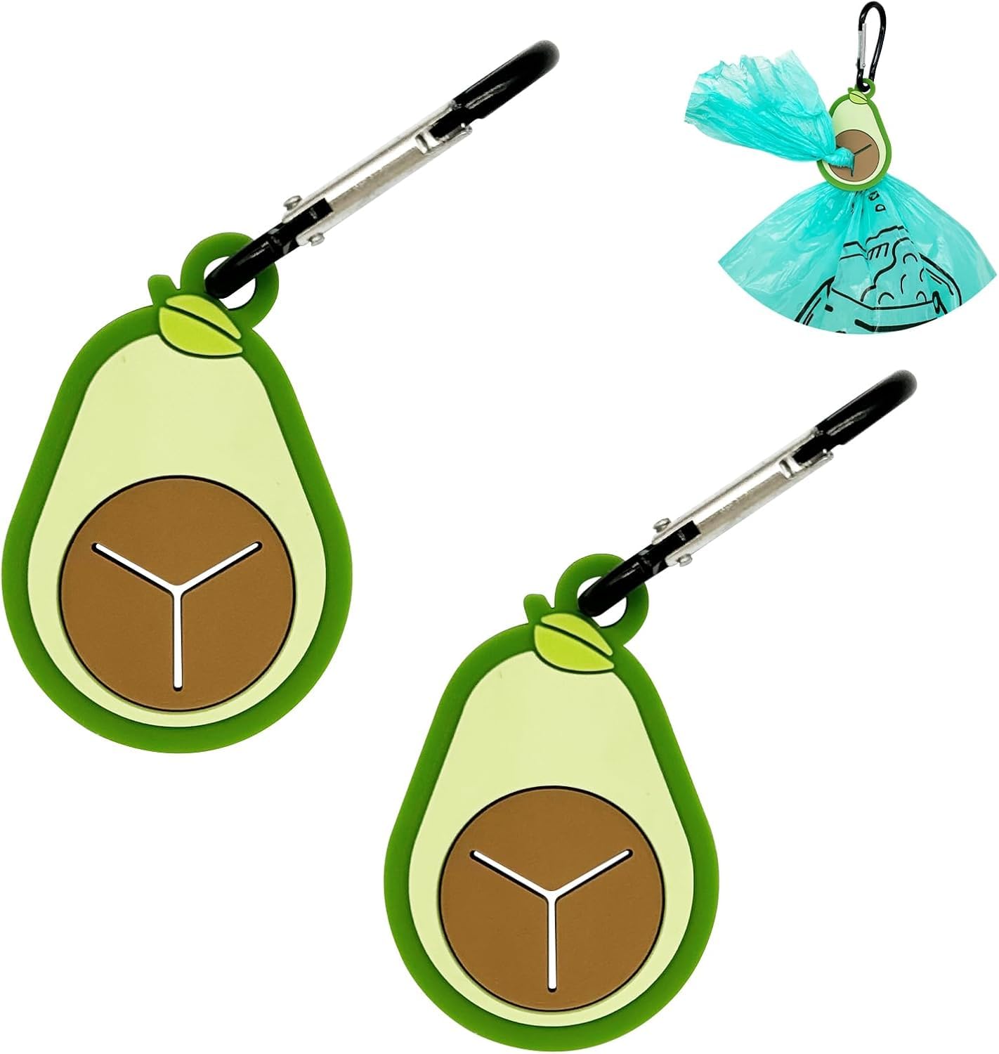 YUCHIYA Silicon Dog Waste Bag Holder - Hands-free Poop Bag Dispenser for Leashes - Avocado