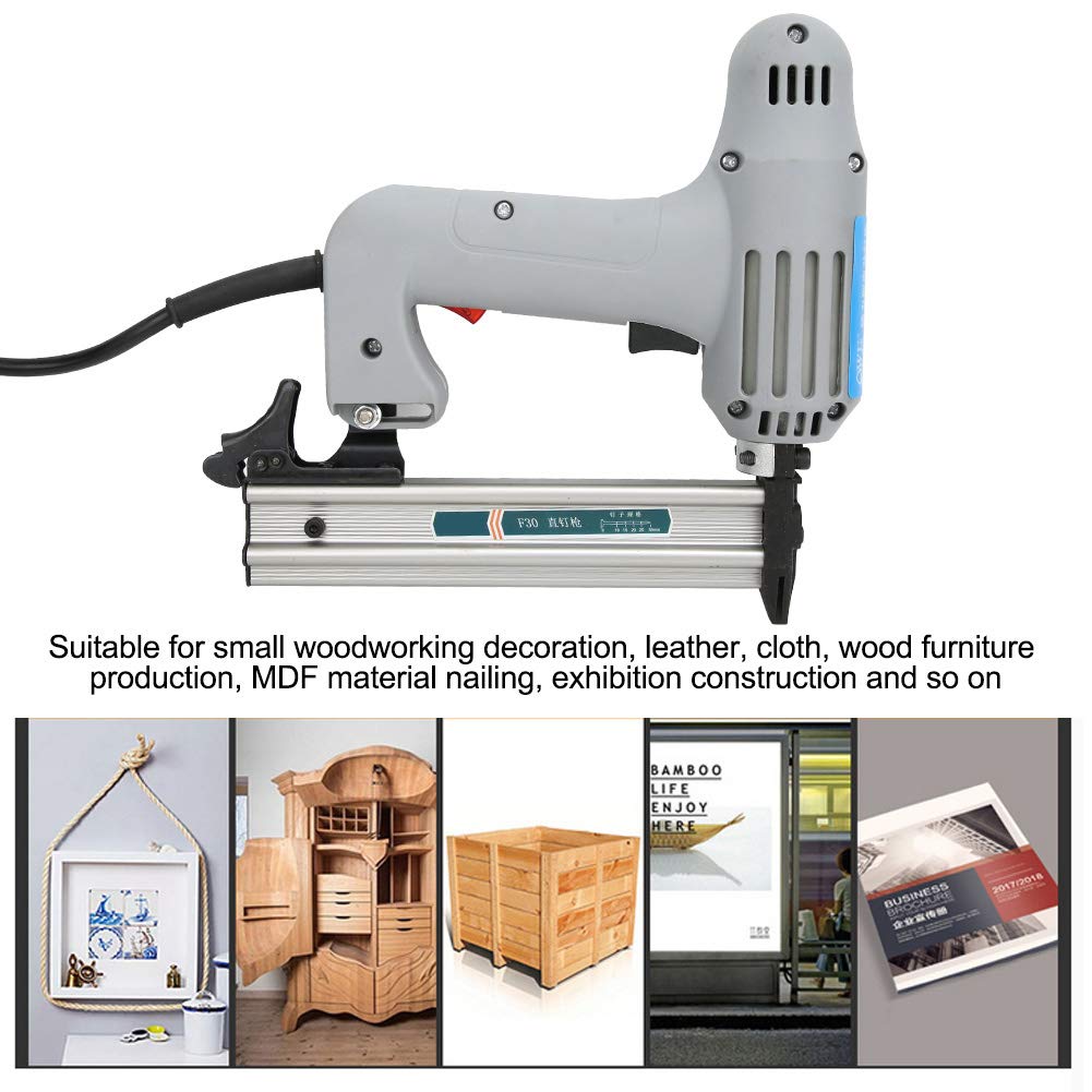 Pistola de Clavos, Clavadora Eléctrica de Diseño Profesional de Tamaño Pequeño para Clavado de Material MDF para la Producción de Muebles de Madera para la Construcción de Exposiciones