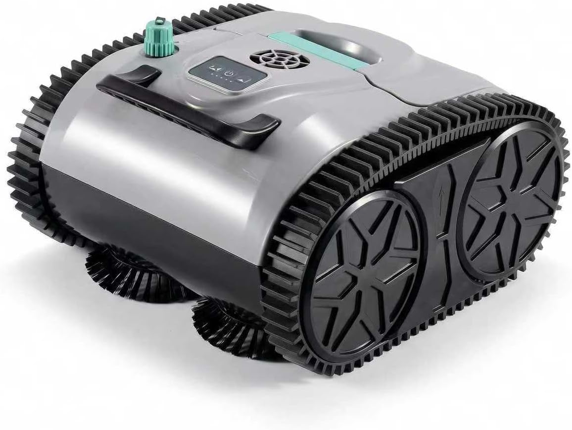 Cordless Pool Cleaner Robot for Wall & Waterline Cleaning, Automatic Pool Vacuum Cleaner for Inground & Above Ground Pools up to 3200 sq.ft, 120 Mins Runtime, IPX8 Waterproof