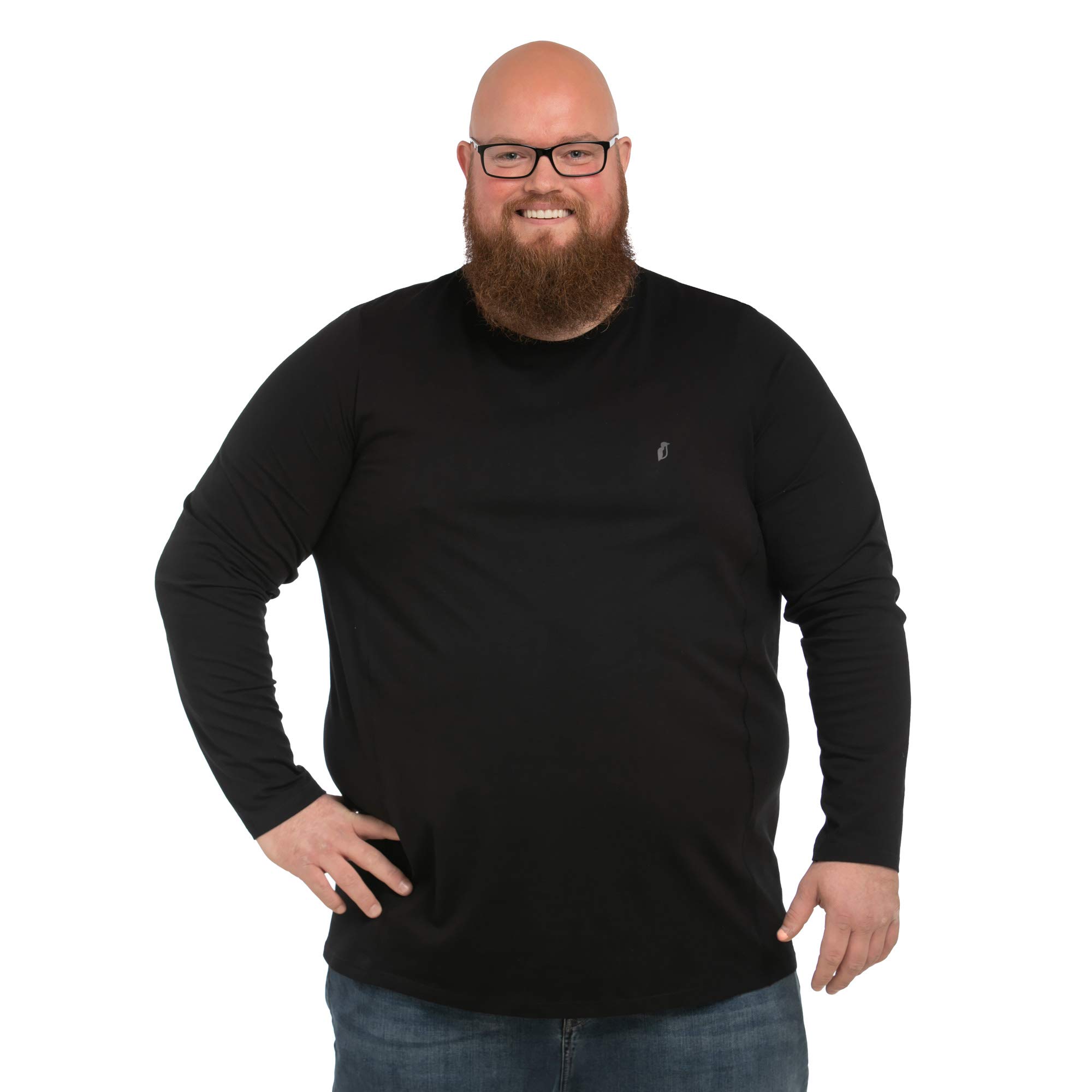 Alca - T-Shirt Manica Lunga per Uomini con Taglie Forti dalla 2XL alla 8XL. T-Shirt Manica Lunga da Uomo. Tee Maglietta a Maniche Lunghe Uomo.
