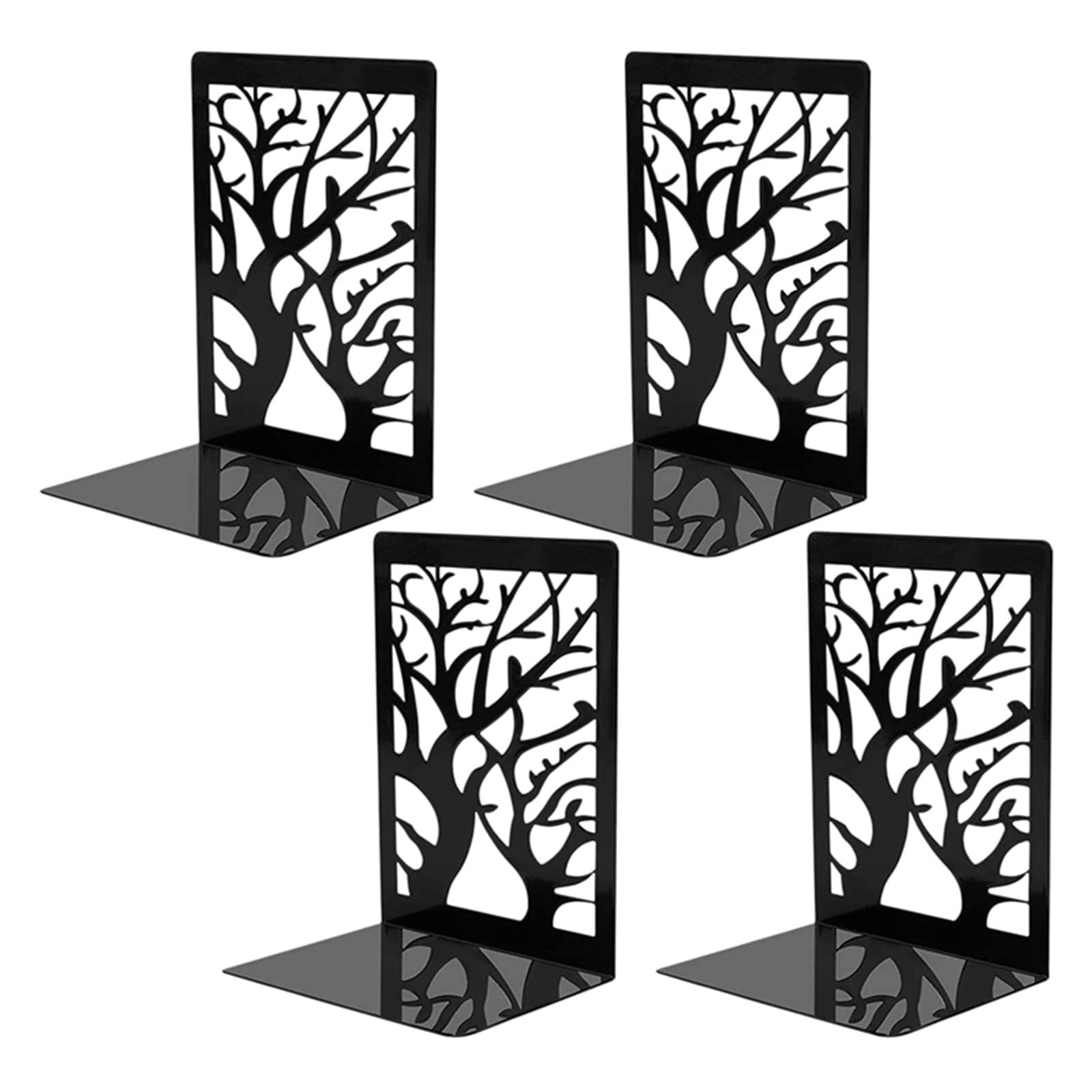ZALHIN 4 Pcs Ridge book stand, book stand, decorative book stand, metal book stand, anti-slip book stand Book Ends for Shelves.