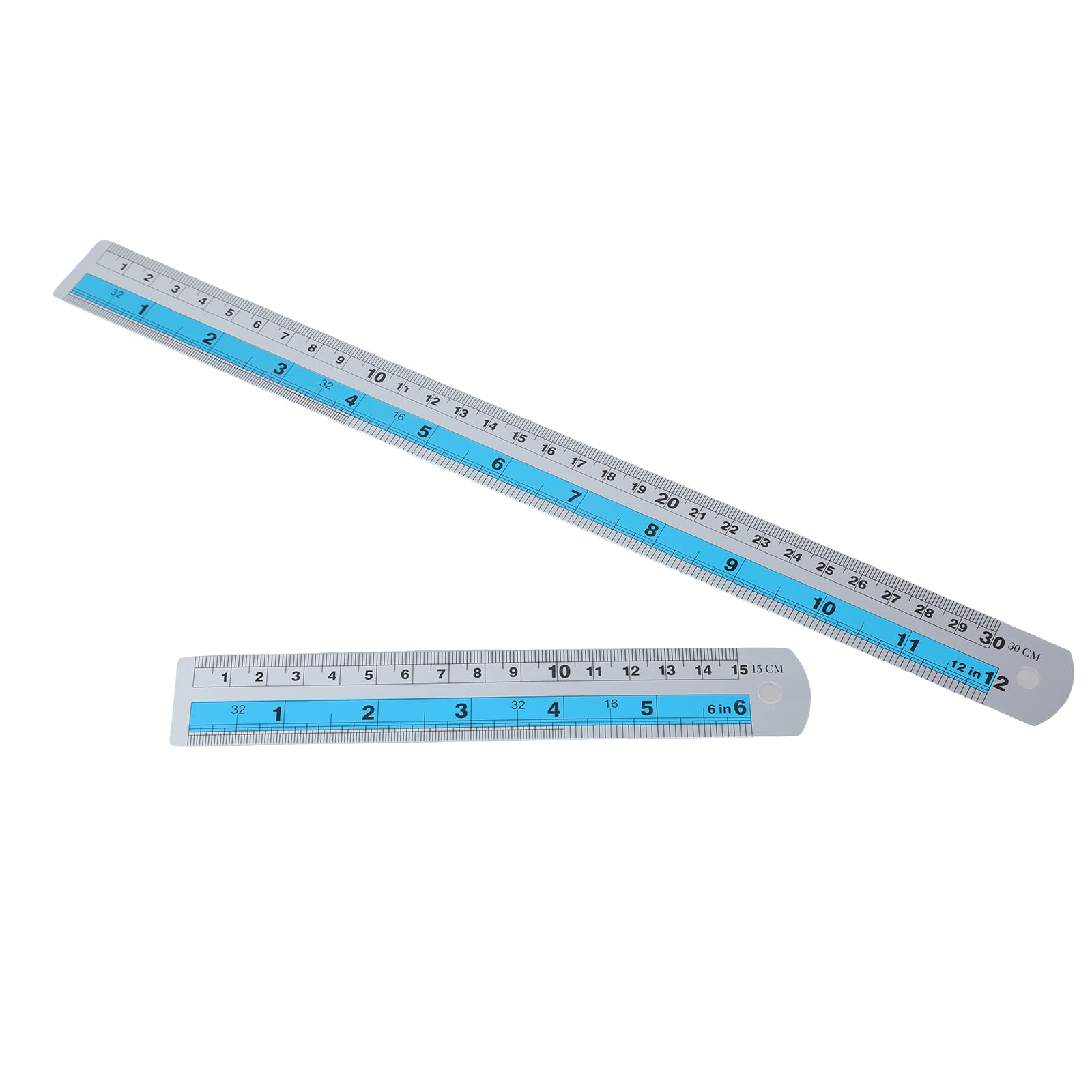 Msioytog Multicolor Stainless Steel Ruler 6In & 12In Straight Edges With Imperials And Metric Measurements Professional Metal Straight Edges
