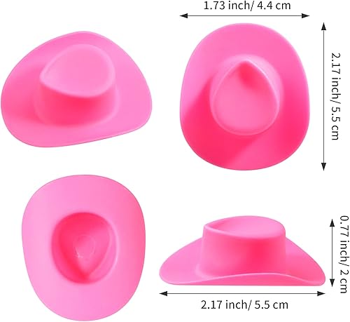Miniatura 2 de 30 piezas de mini sombrero de vaquero occidental, sombrero de vaquera, sombreros de muñeca lindos de plástico, accesorios de decoración para fiesta
