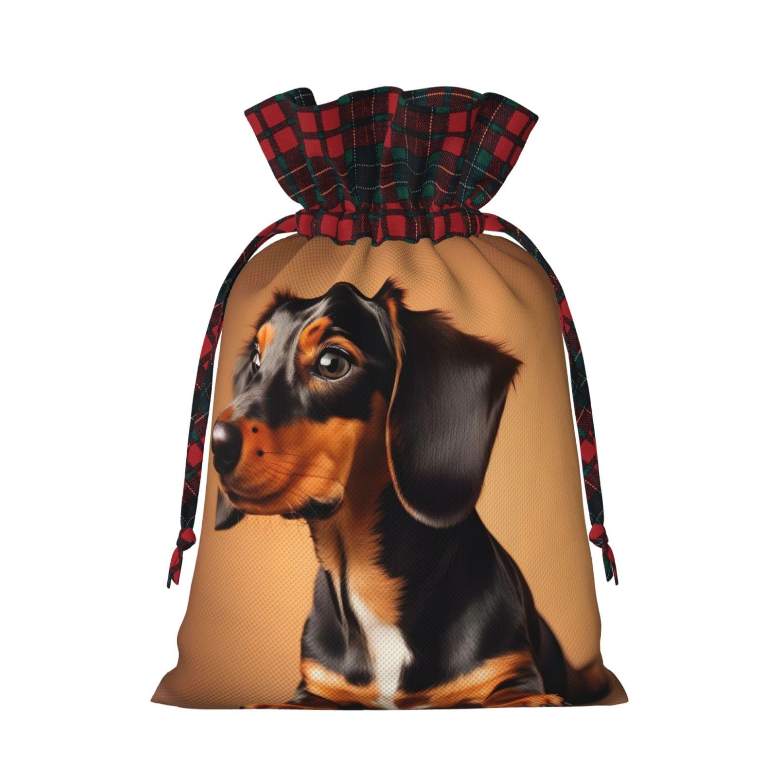 Amazon | OdDdot かわいいダックスフンド犬のプリント巾着ポーチ