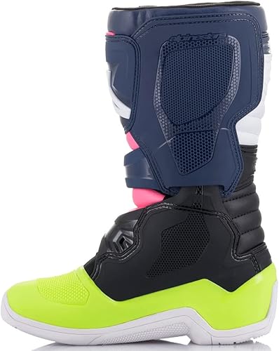 Miniatura 6 de Alpinestars 2014018-1176-2 Botas unisex para adultos Tech 3S para jóvenes, negroazul oscurorosa Fluo Sz 02 (multicolor, talla única)