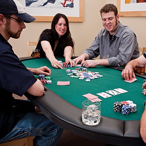 Fat Cat Folding Texas Hold 'em Poker/Casino Game Table with Cushioned Rail, 10 Player