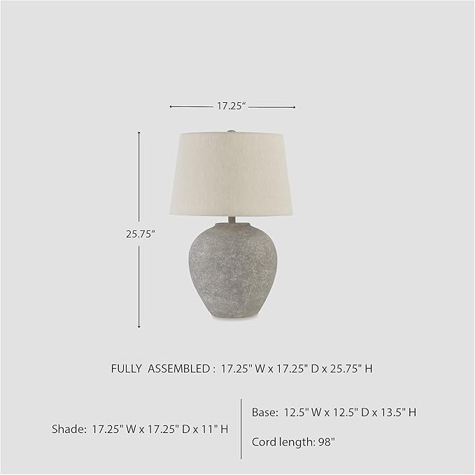 Signature Design by Ashley Signature Design by Ashley Dreward Casual 25 Inch Paper Table Lamp, Smoky Brown Finish photo 3