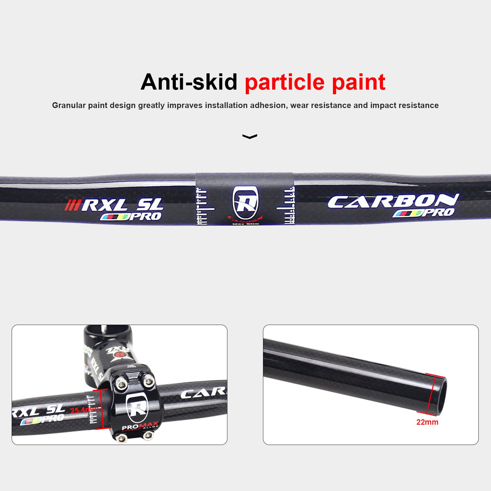 Amazon.co.jp: RXL SL フラット カーボンハンドル 25.4mm(軽量/振動