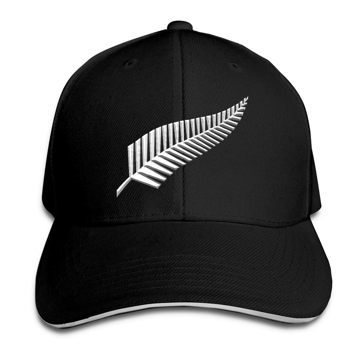 ATOurDealss New Zealand Maori Fern Hat Baseball Cap Duck Tongue Cap Fashion Cap Black