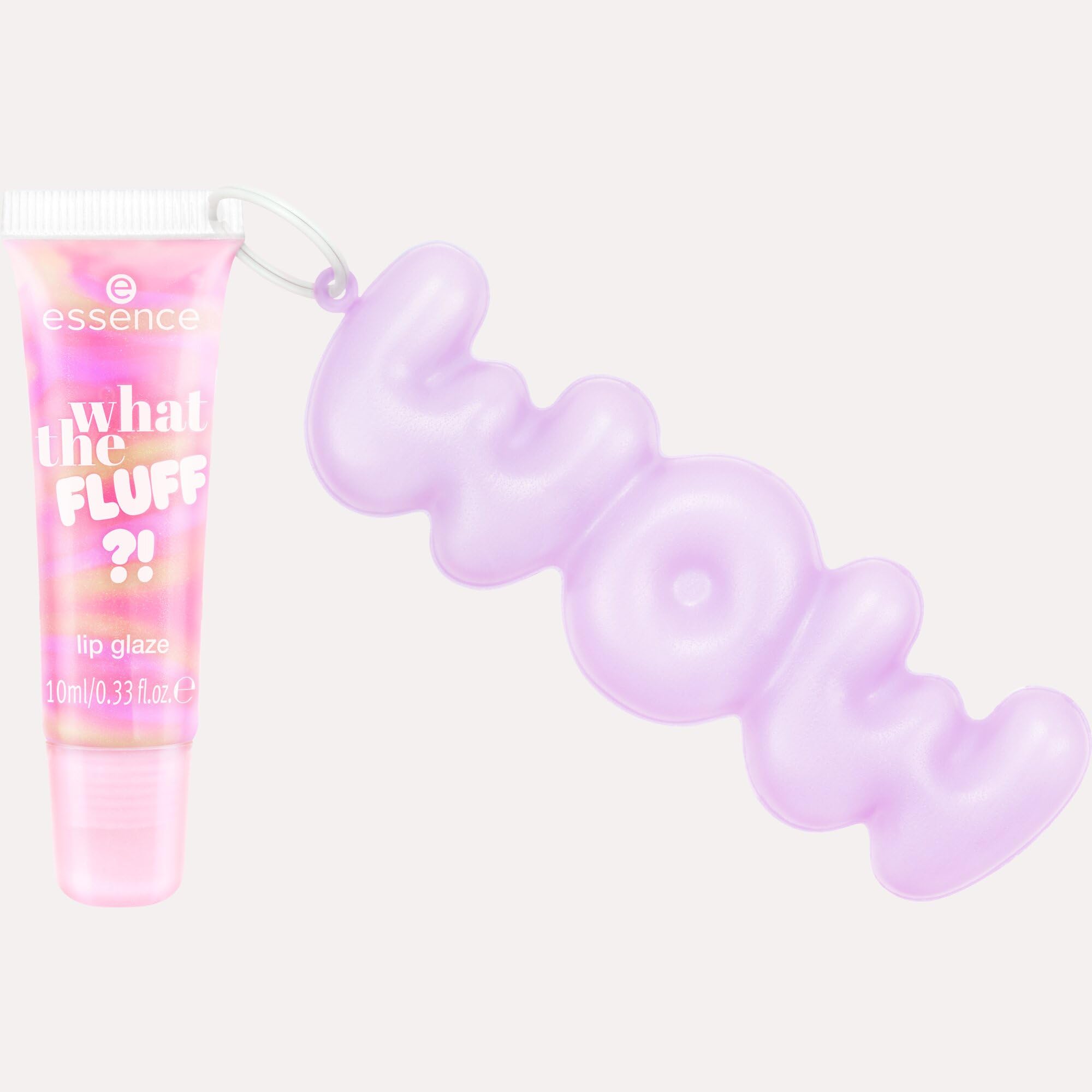 essence WHAT THE FLUFF?! lip glaze, Lipgloss, Nr. 01, Pink, glänzend, vegan, ohne Parabene, ohne Mikroplastikpartikel, Nanopartikel frei, 1er Pack (10ml) - 1
