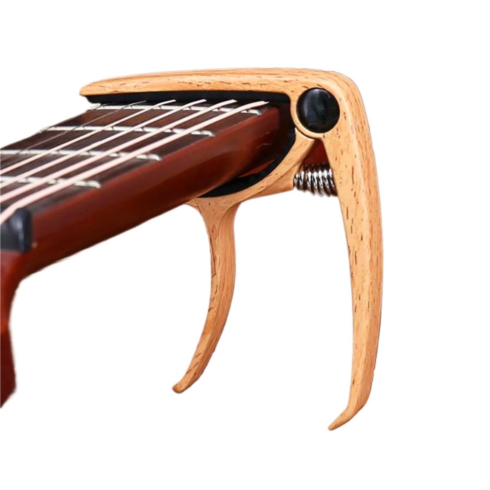 Capotasto per Chitarra Capotasto for chitarra in metallo, 1 pezzo, in lega di alluminio, morsetto for accordatore for, professionale, con grilletto a chiave, for strumenti musicali(Light wood color)