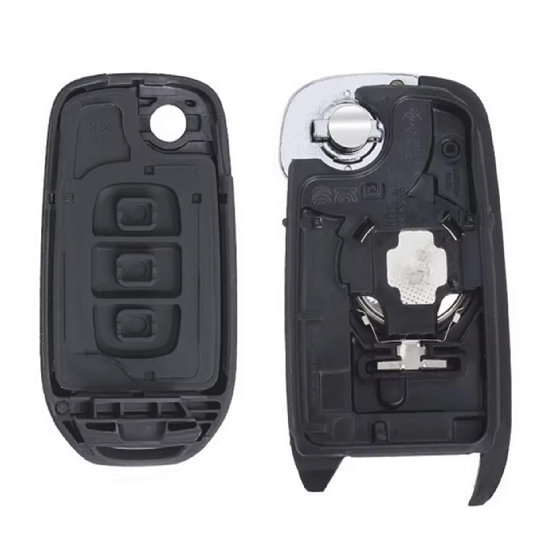 Heart Horse Coque de Clé Télécommande Pliable à 3 Boutons Clé de Rechange Télécommande pour Re Nault Symbol Kadjar Captur Megane 3, Boîtier Clef telecommande avec 433MHz 4A PCF7961MChip VA2 Lame
