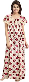 Women Flower Printed Casual Wear Cotton Nighty / Gown_MFNT5003 Price In India