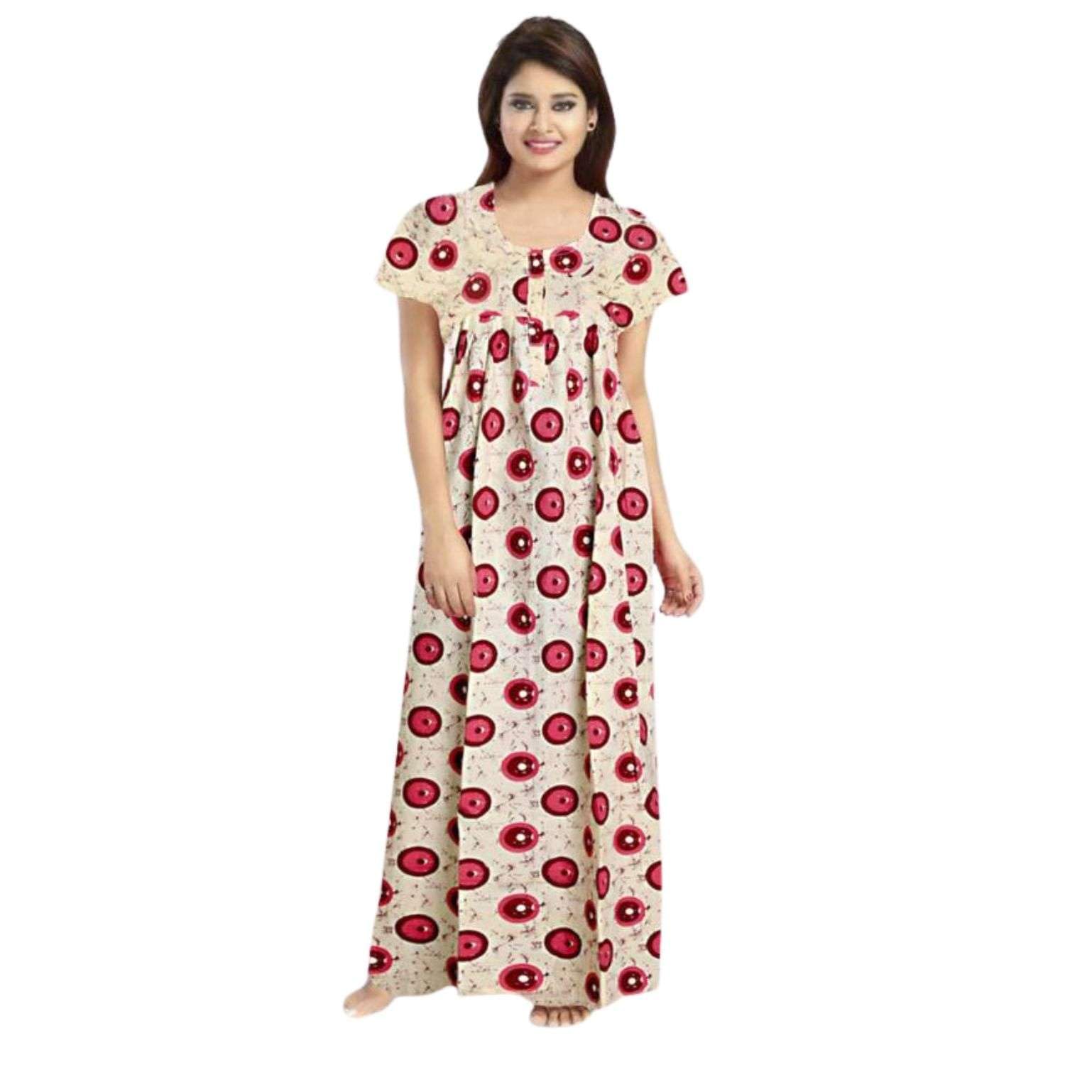 Women Flower Printed Casual Wear Cotton Nighty / Gown_MFNT5003-image-10