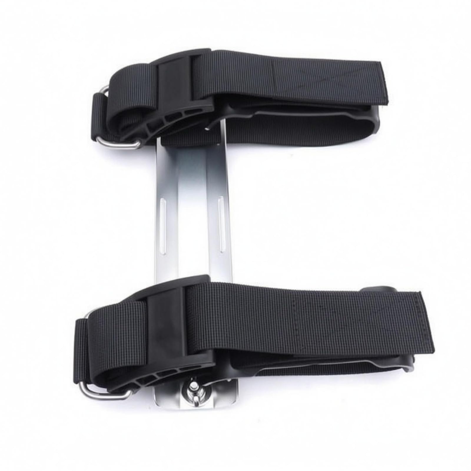 Adaptador de buceo para chaleco con placa de aluminio plateado y correa ajustable 4
