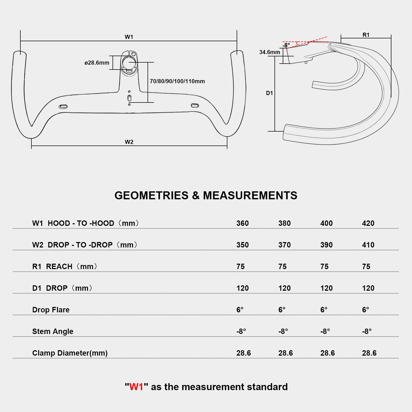 manubrio integrato bici corsa RXL SL manubrio bici da corsa compact 400*70 | UD opaco,venire con distanziatore attacco,1-1/8",manubrio dal design compatto