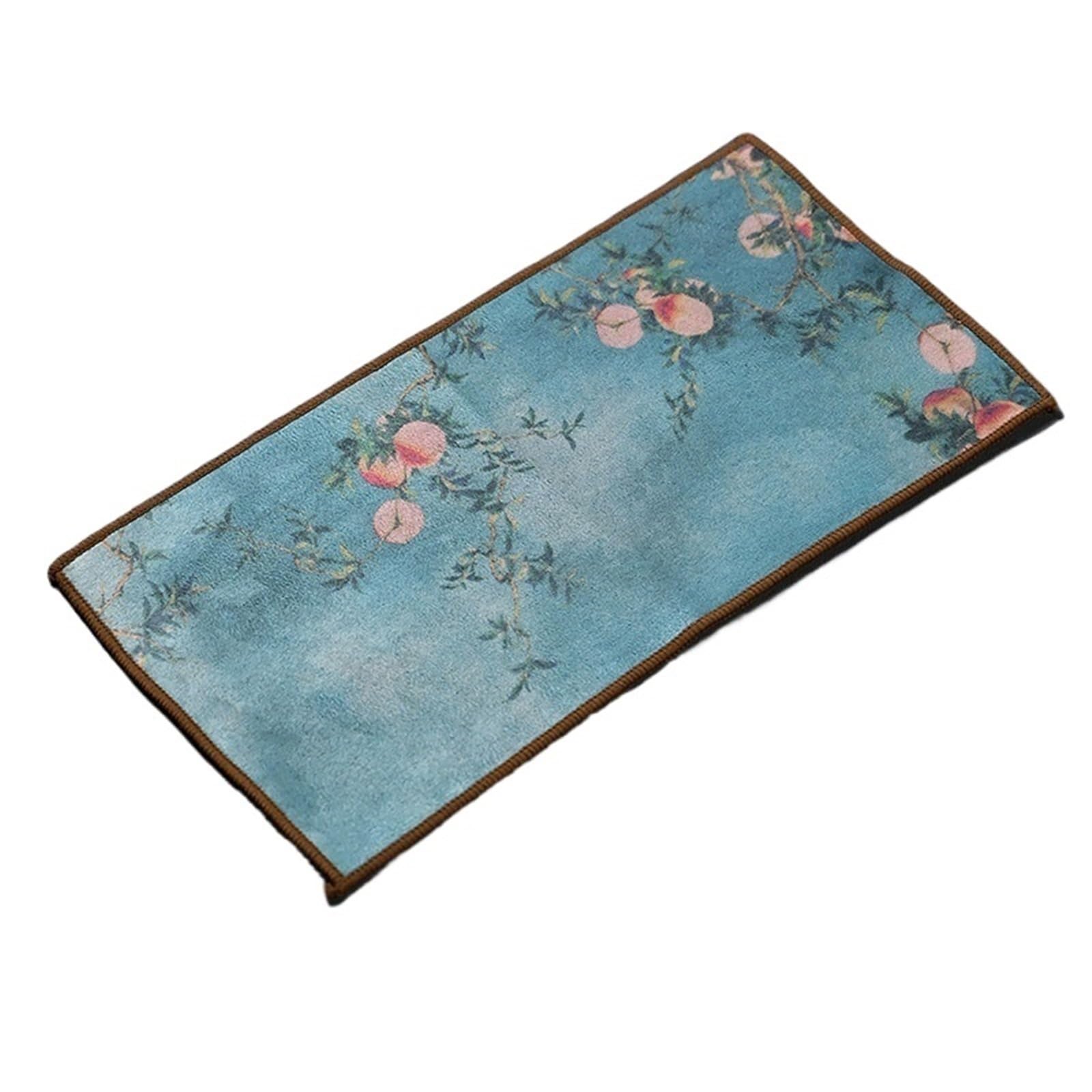 FGUJSUR Tea Towels Thickened Fleece Water Absorption Tea Towel Painted Cloth Special Table Clay Teapots Rag Napkins(Color 5)